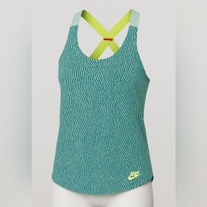 Nike Women’s XS Green Training Tank Top Zebra Print Neon Strap